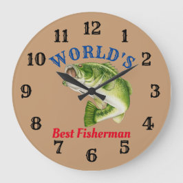 World's Best Fisherman Große Wanduhr