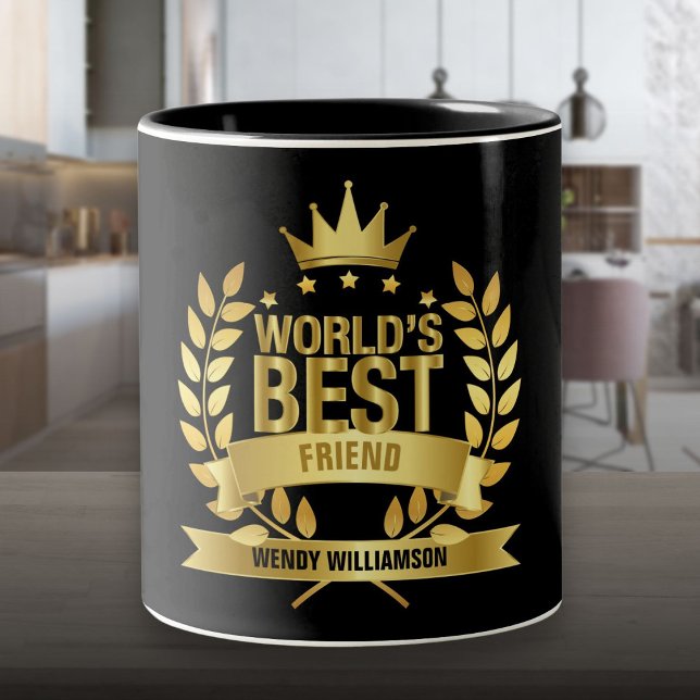 World's Best Friend Fun Gold Black Zweifarbige Tasse (World's Best Friend Fun Gold Black Two-Tone Coffee Mug)