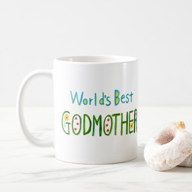 World's Best Godmother Cute Fairytale style Gift  Kaffeetasse (Mit Donut)