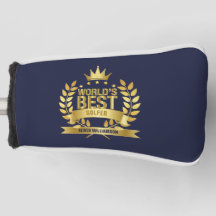 World's Best Golfer Navy Blue And Gold 5 Star