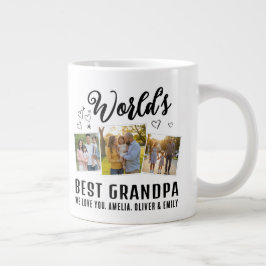 World's Best Grandpa Custom 3 Photo Collage Jumbo-Tasse