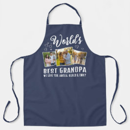 World's Best Grandpa Custom 3 Photo Collage Schürze