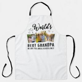 World's Best Grandpa Custom 3 Photo Collage Schürze