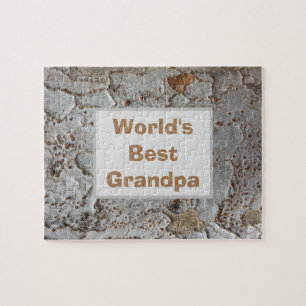 Worlds Best Grandpa Tree Bark Foto Rustic Outdoor Puzzle