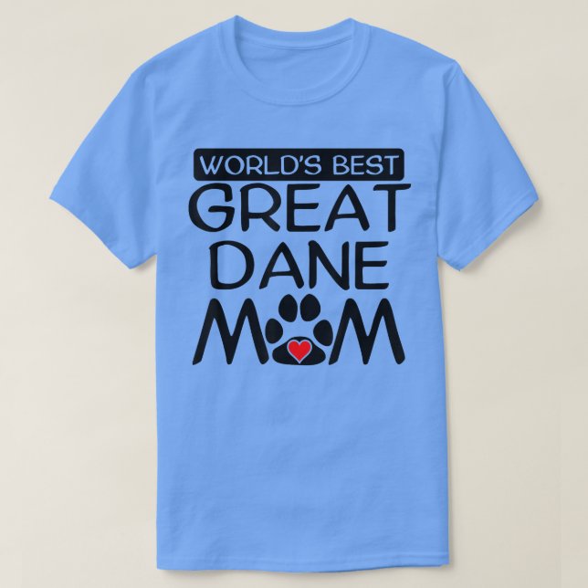 World's Best Great Dane Mom Dog Owner Paw Print  T-Shirt (Design vorne)