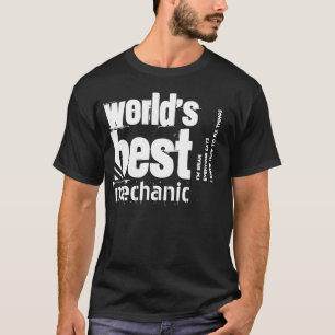 World's Best Mechanic Grunge Text Individuelle Nam T-Shirt