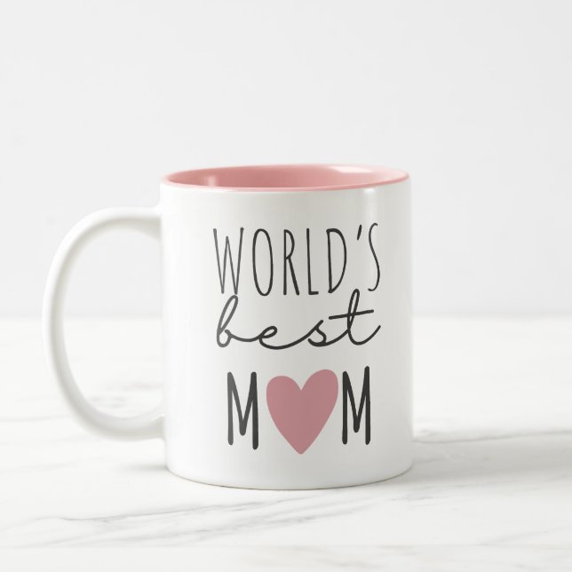 World's Best MOM Custom Zweifarbige Tasse (Links)