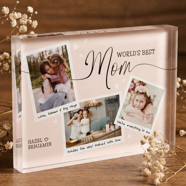 World's Best Mom Script Photo Collage Mother's Day Fotoblock (World's Best Mom Script Photo Collage Mother's Day)