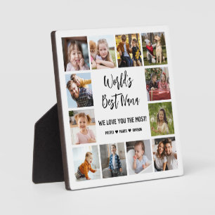 World's Best Nana Grandkids 12 Photo Collage Fotoplatte