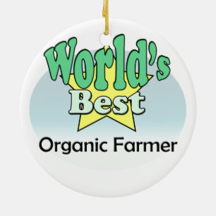 World's best Organic Farmer Keramikornament