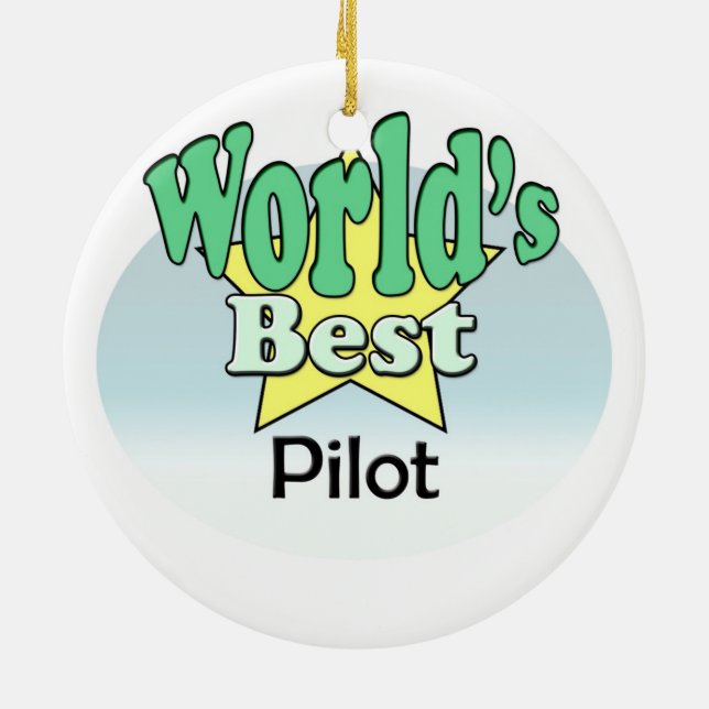World's best Pilot Keramik Ornament (Hinten)