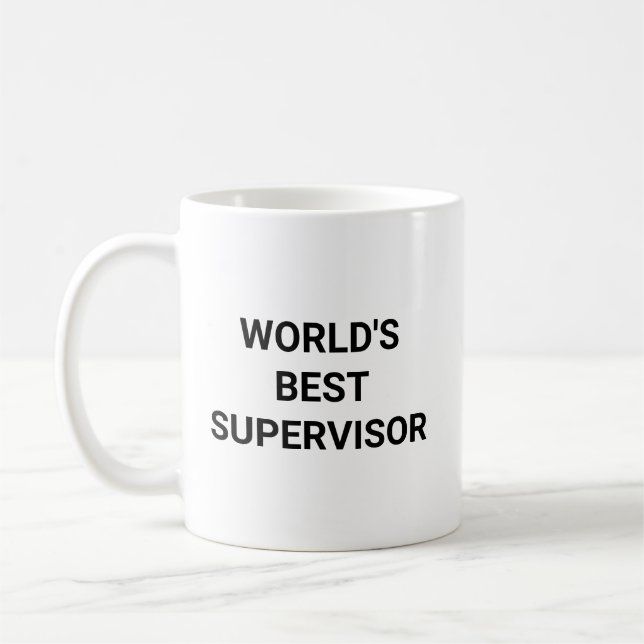 Worlds Best Supervisor Funny Career Coworker Gift Kaffeetasse (Links)