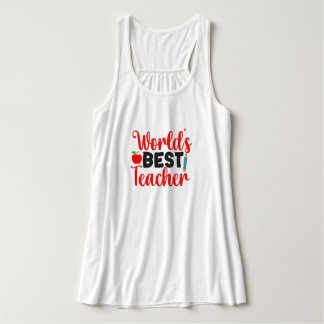 Worlds Best Teacher Apple School Gift Tank Top