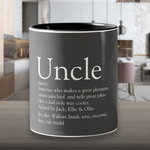 World's Best Uncle Funcle Modern Definition Gray Zweifarbige Tasse