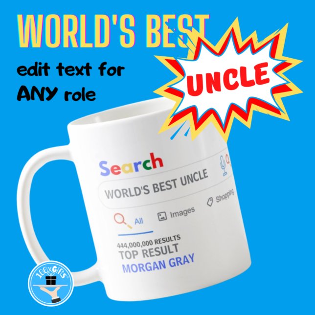WORLDS BEST UNCLE - Funny Search TOP Result Kaffeetasse (Von Creator hochgeladen)