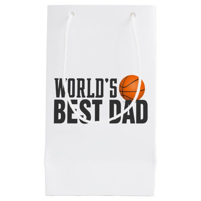 World's Best Vater Typografy Basketball| Geschenkt Kleine Geschenktüte (Vorderseite)