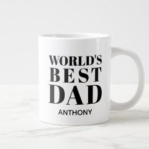 Worlds Best Vater White Black Typografy Name Jumbo-Tasse