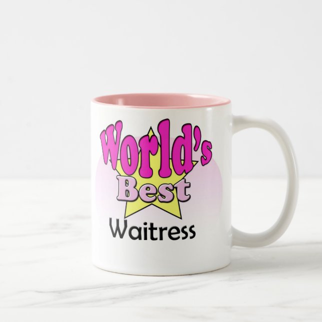 World's Best Waitress Zweifarbige Tasse (Rechts)