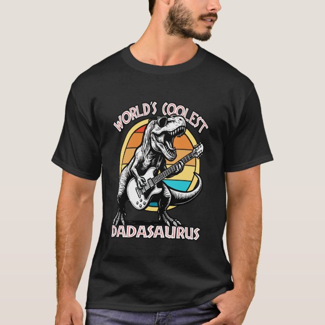 Worlds Coolest Dadasaurus Funny Fathers Day T Rex  T-Shirt (Vorderseite)