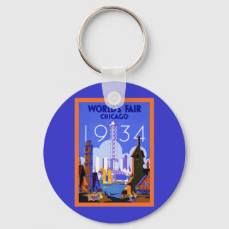 World's Fair Chicago 1934 ~ Vintage Travel Schlüsselanhänger