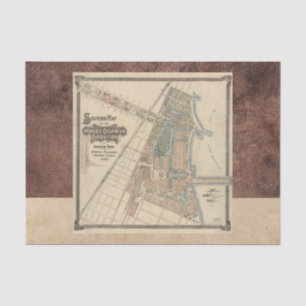 World's Fair Chicago Souvenir Map, 1893 Decoupage Seidenpapier