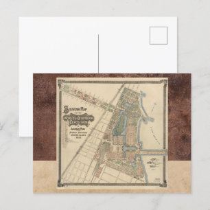 World's Fair Chicago Souvenir Map, 1893 Postkarte