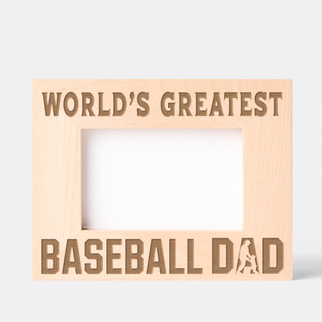 World's Greatest Baseball Dad Geätzte Rahmen (Vorderseite)
