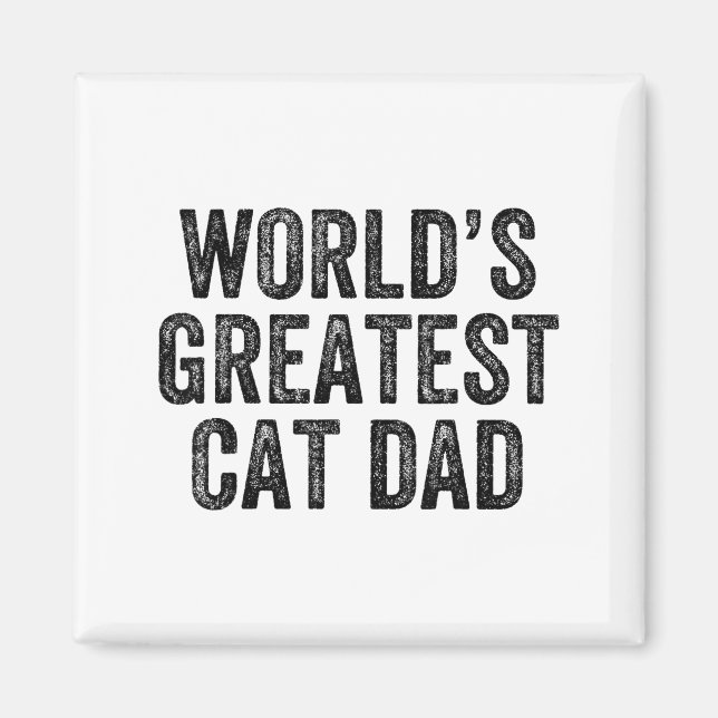 World's Greatest Cat Dad Funny Dad Joke Father's D Magnet (Vorne)
