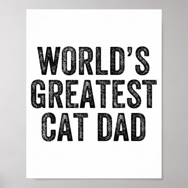 World's Greatest Cat Dad Funny Dad Joke Father's D Poster (Vorne)