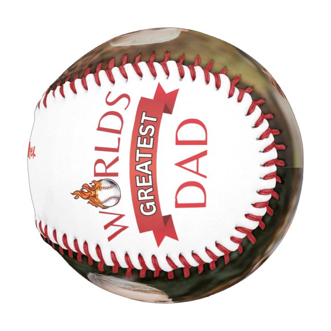 World's Greatest Dad Fathers Day Photo Collage Baseball (Vorne Rechts)