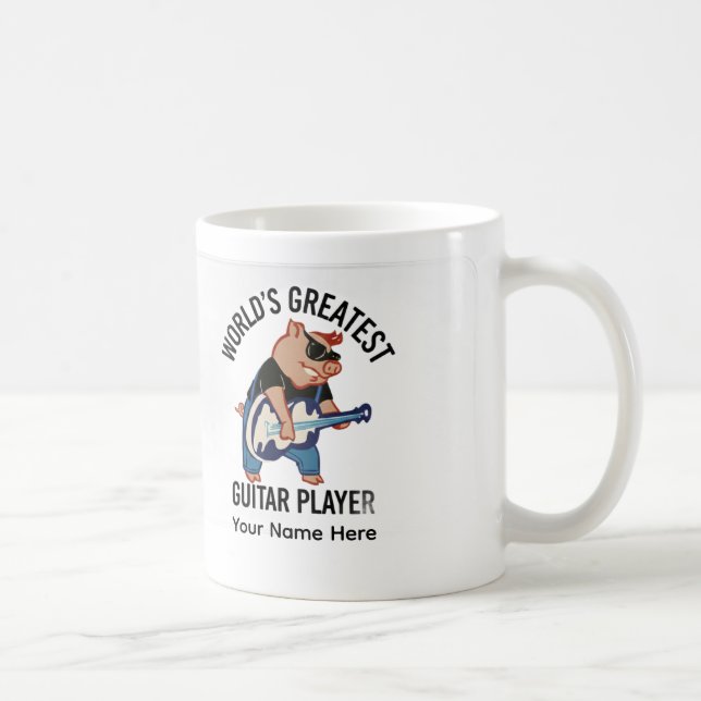 World's Greatest Guitar Player, Custom Rocker Pig Kaffeetasse (Rechts)