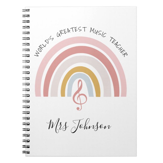 World's Greatest Music Teacher Custom Rainbow Notizblock (Vorderseite)