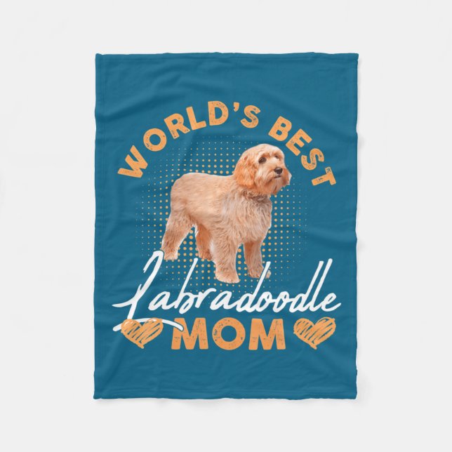 Worlds Labradoodle Mom Dog Funny  Fleecedecke (Vorderseite)