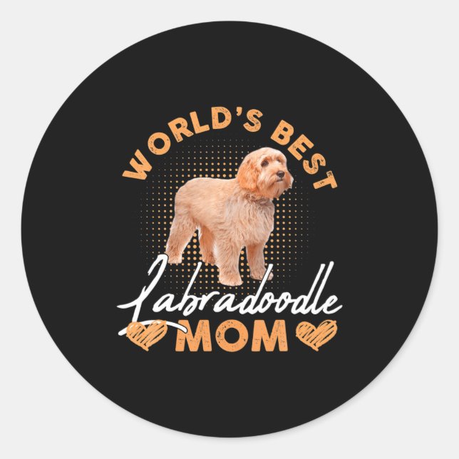 Worlds Labradoodle Mom Dog Funny  Runder Aufkleber (Vorderseite)