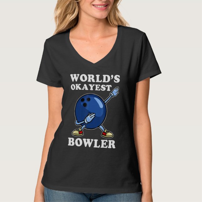 World's Okayest Bowler  Bowling Player T-Shirt (Vorderseite)