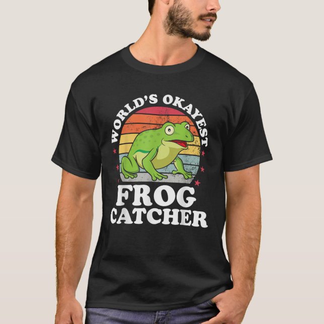 Worlds Okayest Frog Catcher Funny Kids Boys Girls  T-Shirt (Vorderseite)