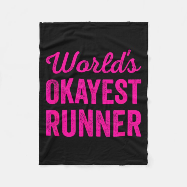Worlds Okayest Runner Funny Sarcastic Running Srts Fleecedecke (Vorderseite)
