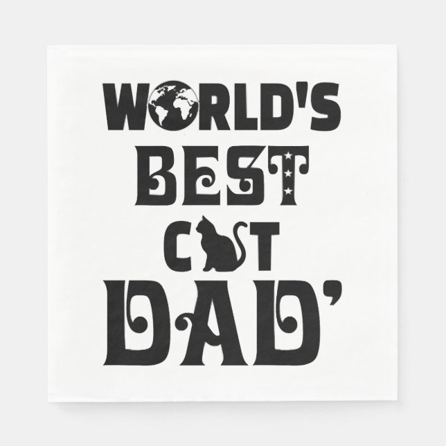 Worlds s Best Cat Dad Serviette (Vorderseite)