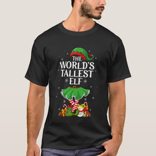 World's Tallest Elf Christmas Family Elf Squad Gir T-Shirt (Vorderseite)