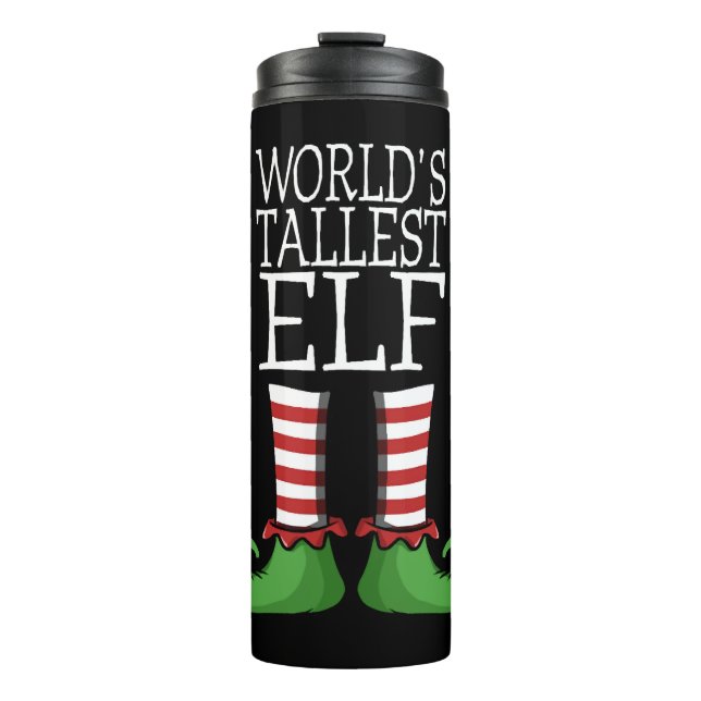 Worlds Tallest Elf Weihnachtskostüme Design Thermosbecher (Vorderseite)
