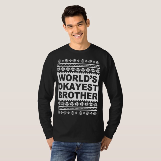 Worlds Tokest Brother Ugly Weihnachtssüßer T-Shirt (Vorne ganz)