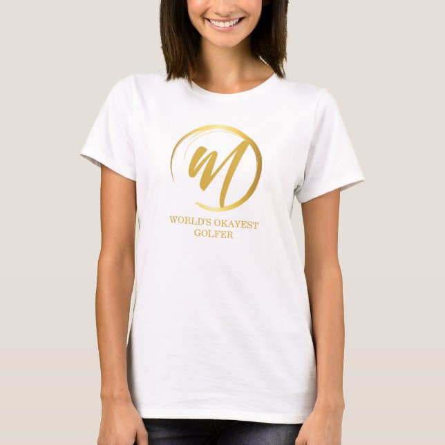 Worlds Tokest Golfer Funny Monogram T-Shirt (Vorderseite)