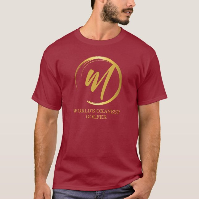 Worlds Tokest Golfer Funny Monogram T-Shirt (Vorderseite)