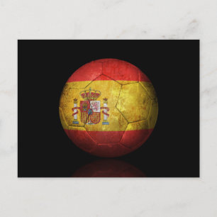 WorldSpanish Flag Fußball-Fußball-Ball Postkarte