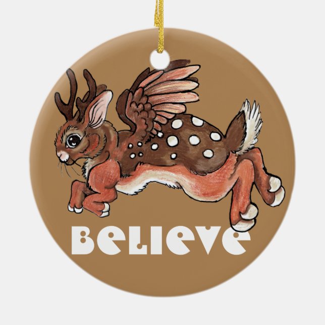 Worlpertinger/Jackalope glauben Keramikornament (Hinten)
