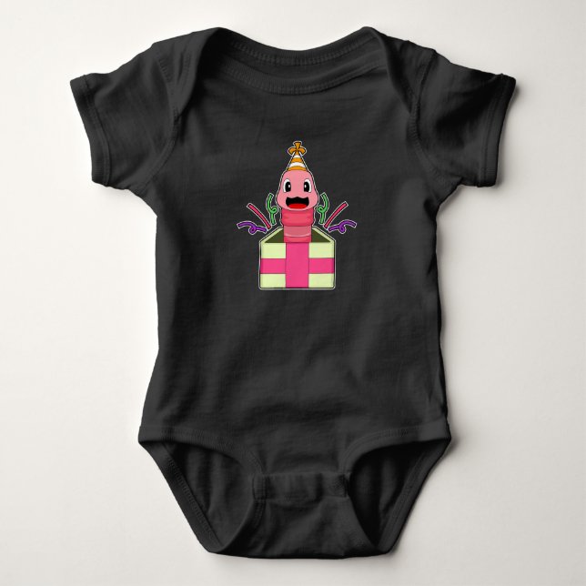 Worm Birthday Confetti Baby Strampler (Vorderseite)