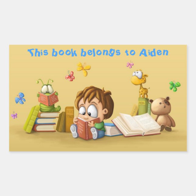 Worm buchen rechteckiger aufkleber (Vorderseite)