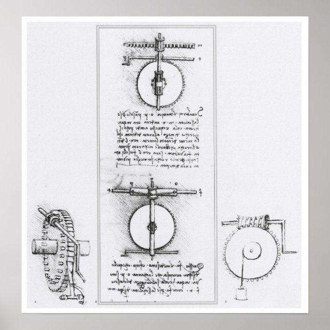 Worm Gear Erfindung von Leonardo da Vinci Poster (Vorne)
