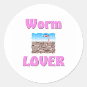 Worm Lover Runder Aufkleber