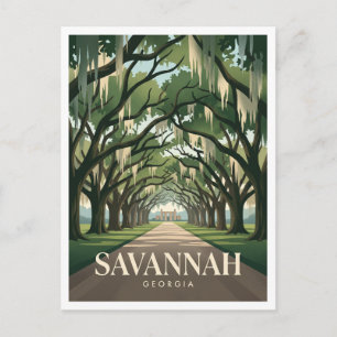 Wormsloe Historic Site Savannah Georgia Postkarte